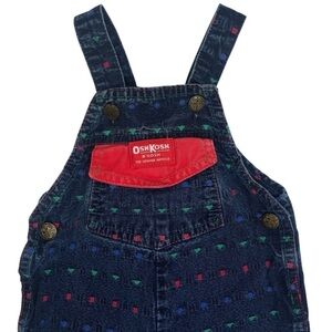 Vintage OshKosh B’gosh Made in USA Infant Overalls Geometric Shapes Sz 6-9mo